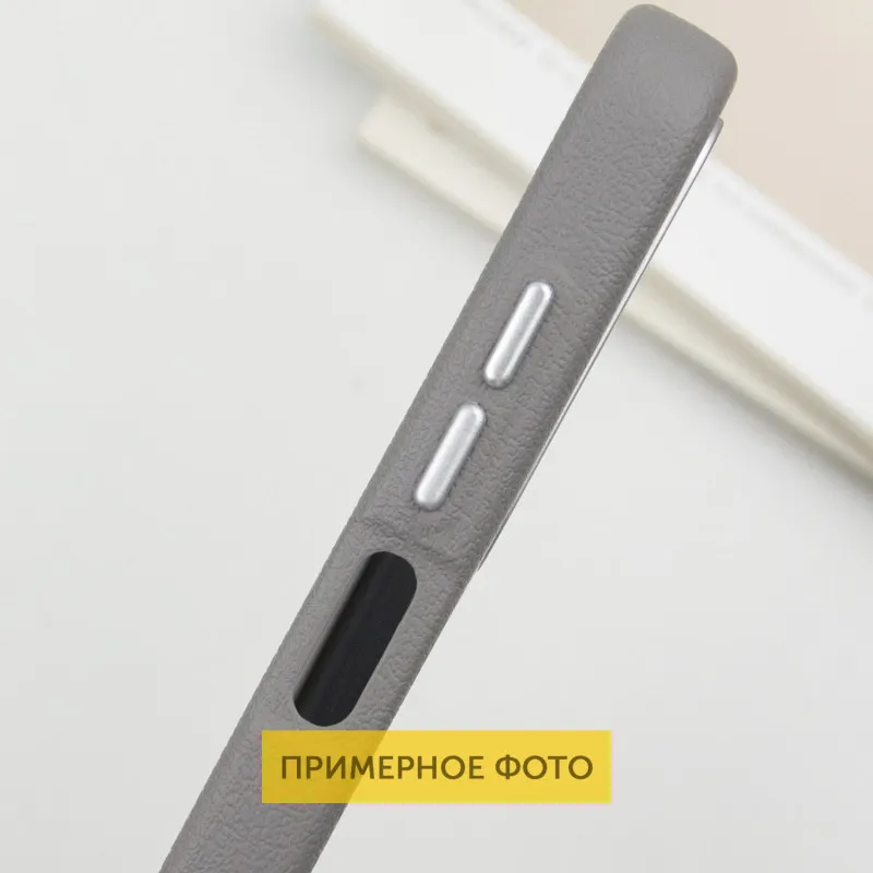Шкіряний чохол Leather Case Metal Buttons для Xiaomi Redmi 9C Titanium Gray — фото 5