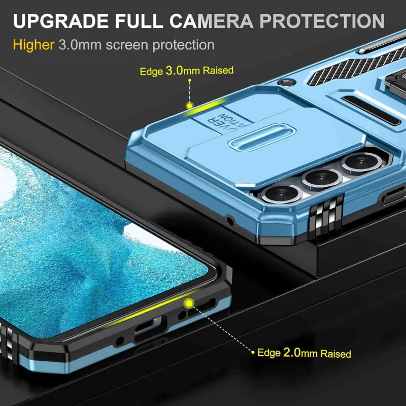 Ударостійкий чохол Camshield Army Ring для Samsung Galaxy A36 5G / A56 5G Блакитний / Light Blue — фото 6
