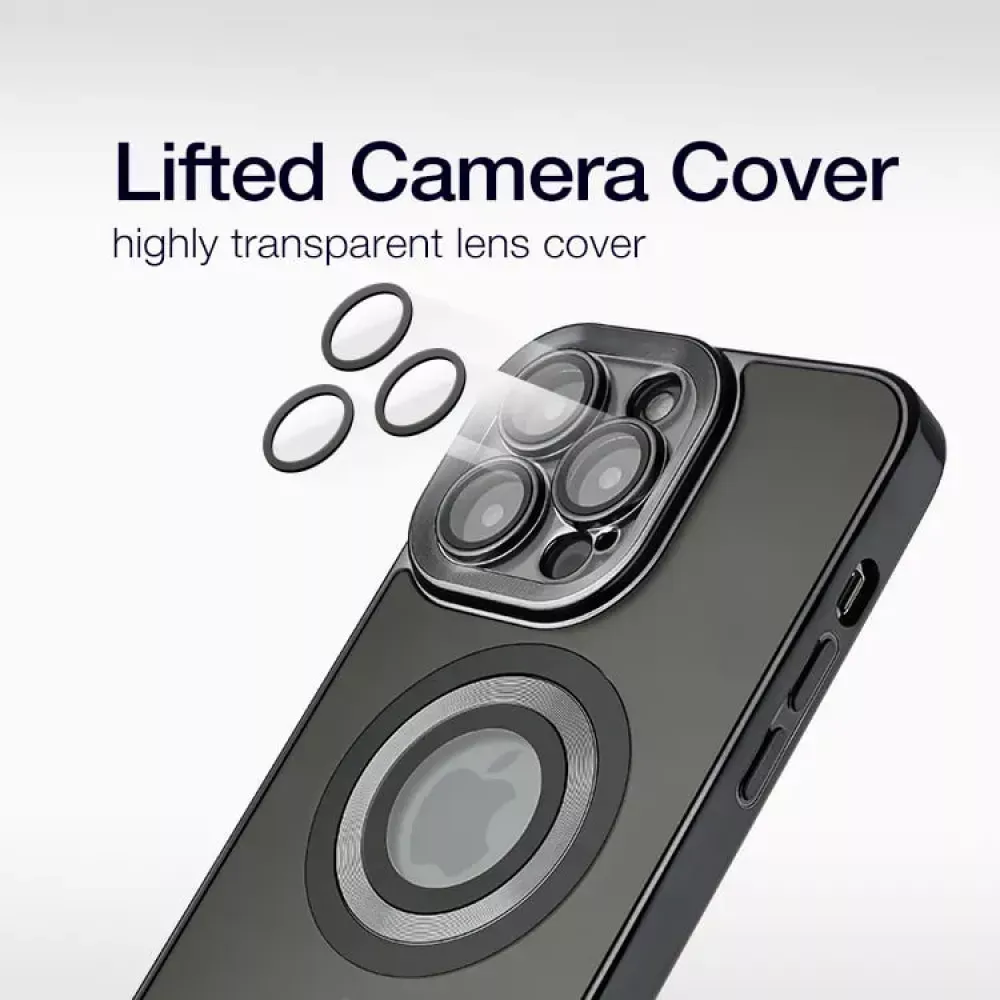 Electroplate Matte Case With Magsafe iPhone 15 Pro — Black - фото 5