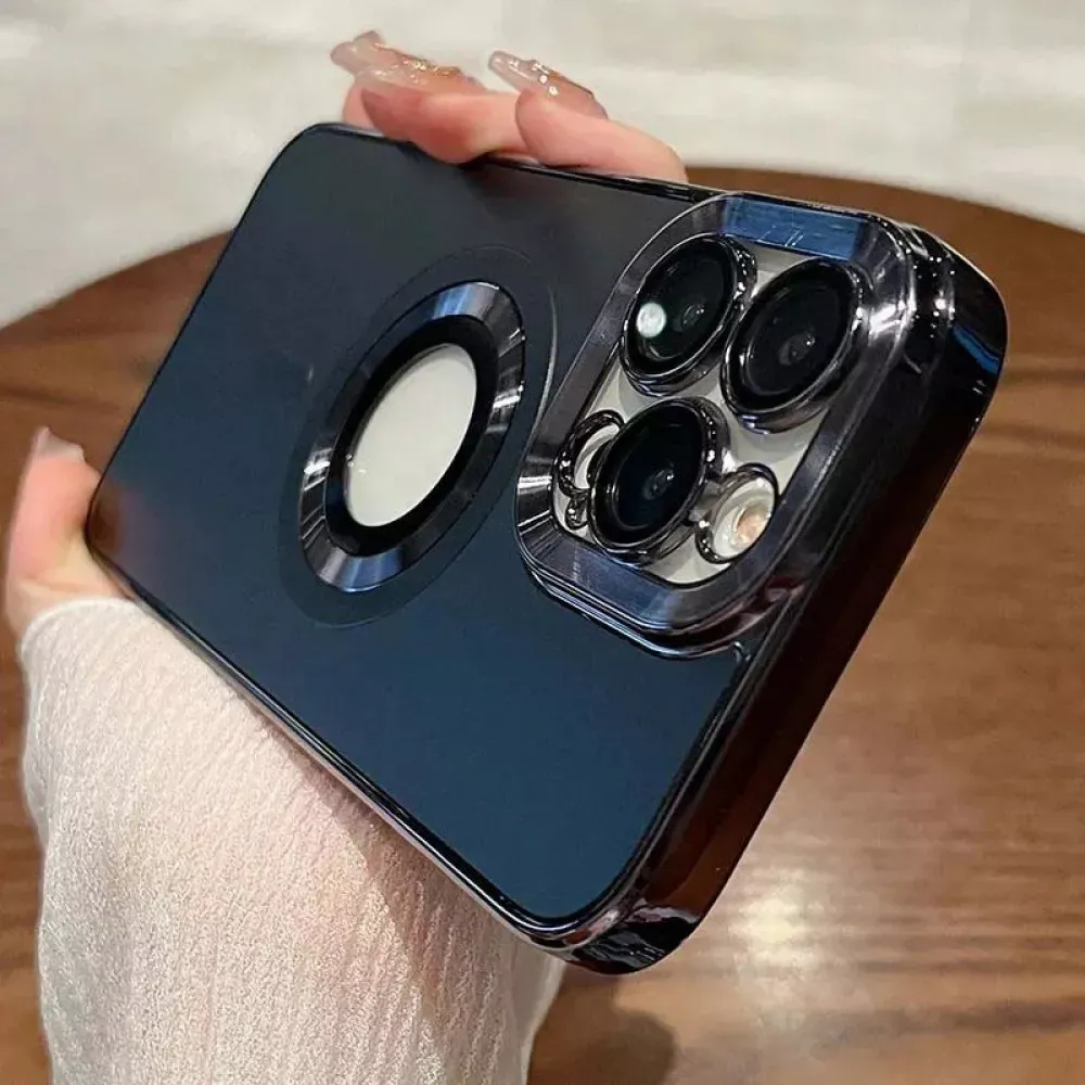 Electroplate Matte Case With Magsafe iPhone 15 Pro — Dark Blue - фото 4