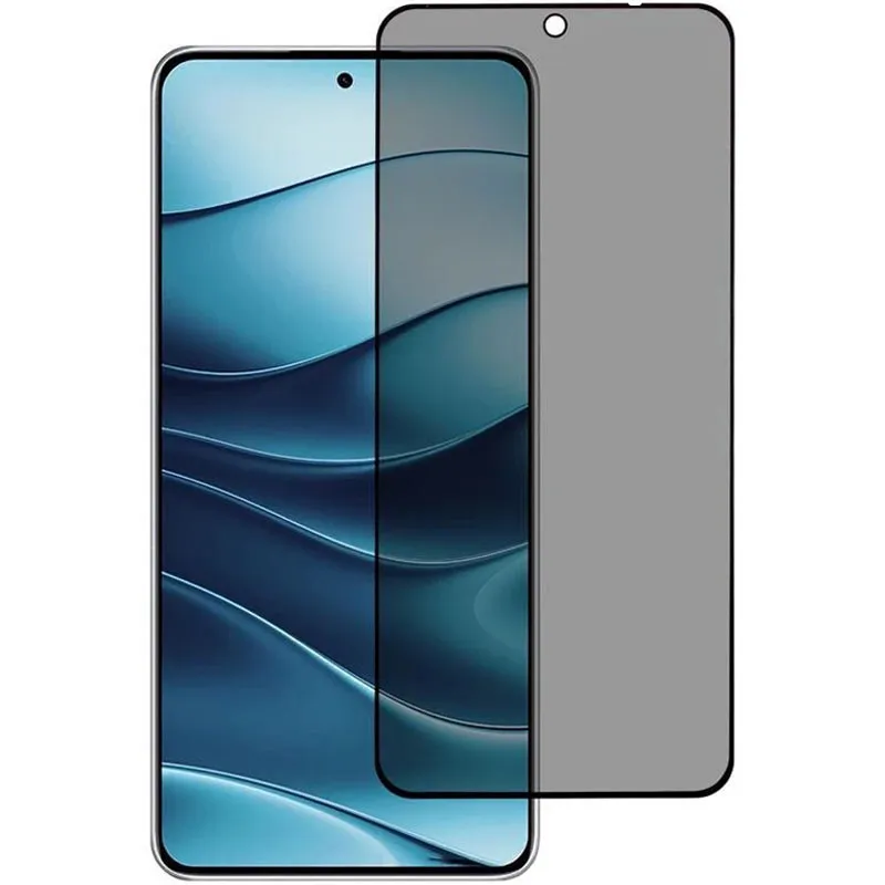 Захисне скло Privacy 5D (тех.пак) для Xiaomi Redmi Note 14 4G/5G / Poco M7 Pro 5G Чорний