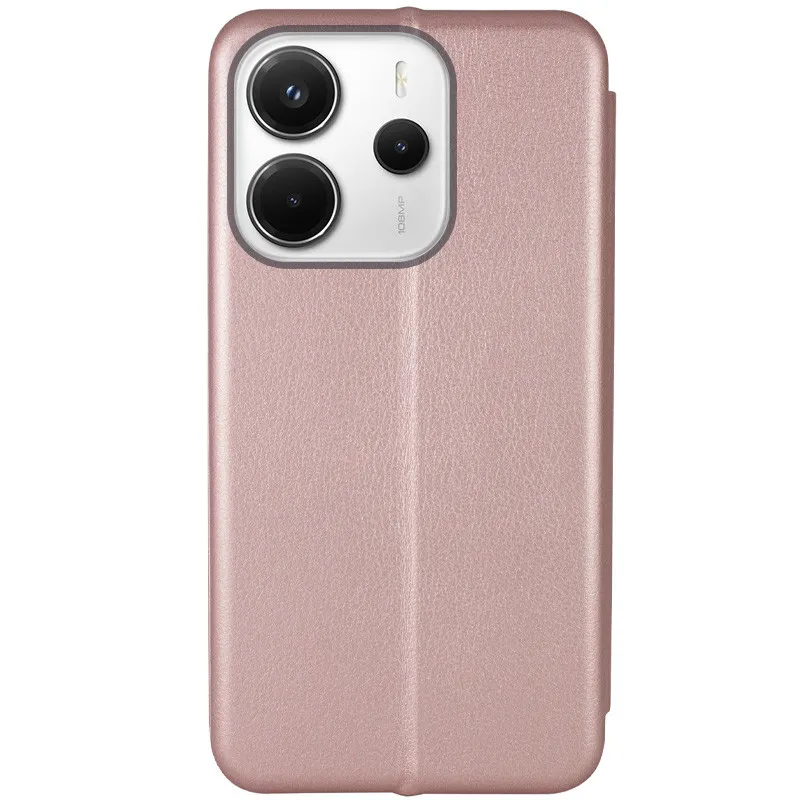 Шкіряний чохол-книжка Classy для Xiaomi Redmi Note 14 4G Rose Gold — фото 2