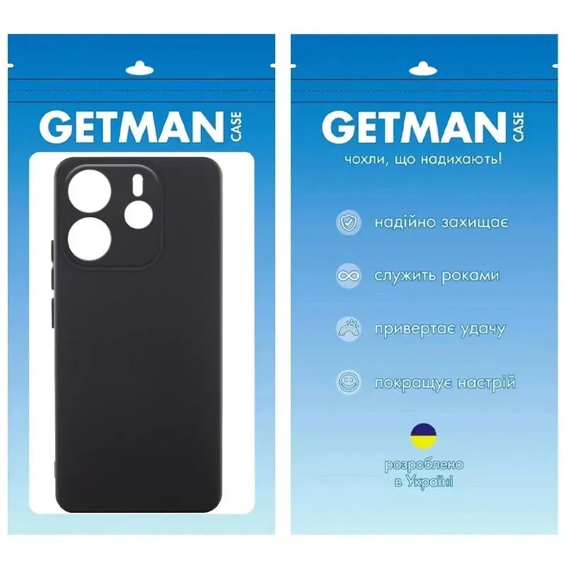 Чохол TPU GETMAN Liquid Silk Full Camera для Xiaomi Redmi Note 14 4G Чорний / Black — фото 3