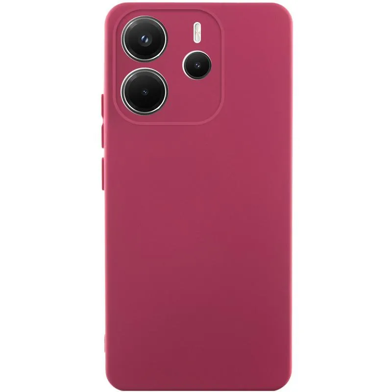 Чохол TPU GETMAN Liquid Silk Full Camera для Xiaomi Redmi Note 14 4G Бордовий / Marsala