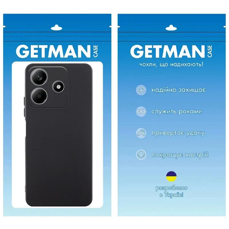 Чохол TPU GETMAN Liquid Silk Full Camera для Xiaomi Redmi Note 14 5G Чорний / Black — фото 3