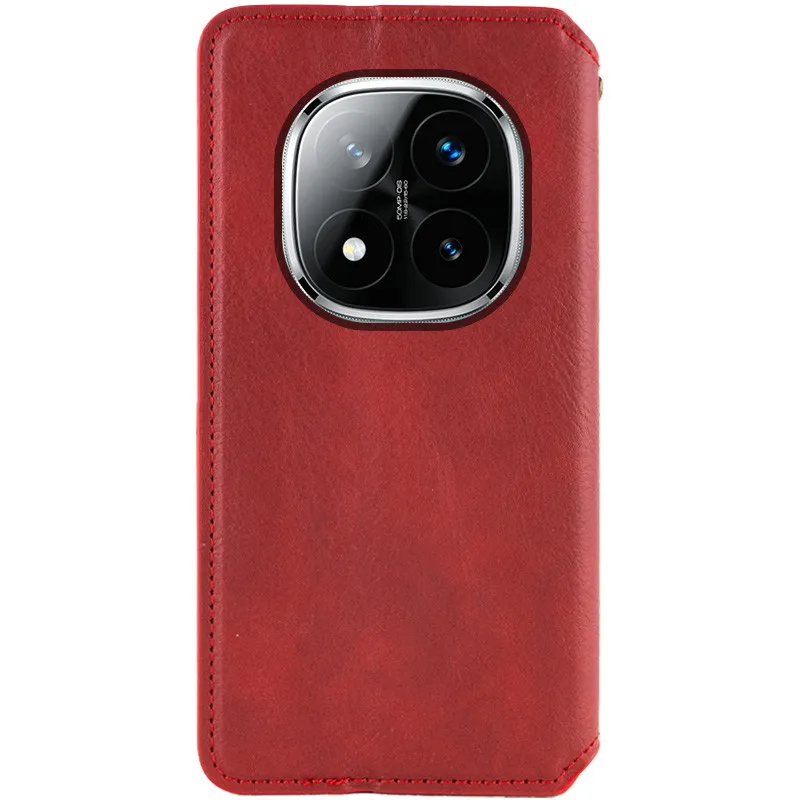 Шкіряний чохол-книжка GETMAN Cubic для Xiaomi Redmi Note 14 Pro 4G Червоний — фото 4