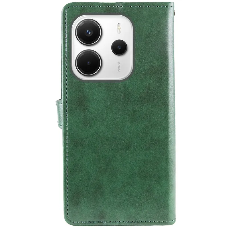 Шкіряний чохол-книжка GETMAN Gallant для Xiaomi Redmi Note 14 4G Зелений — фото 4