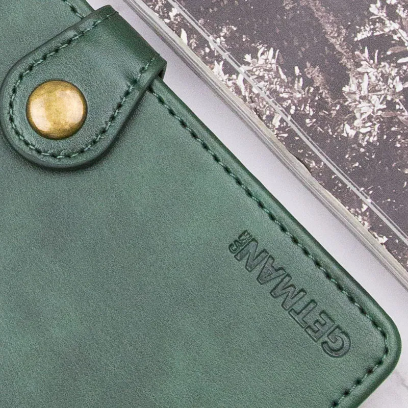 Шкіряний чохол-книжка GETMAN Gallant для Xiaomi Redmi Note 14 4G Зелений — фото 5