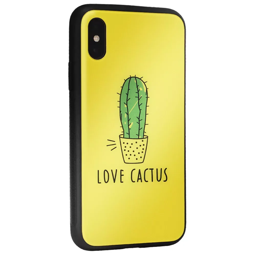 Glass with print TPU Case iPhone 7 — Cactus