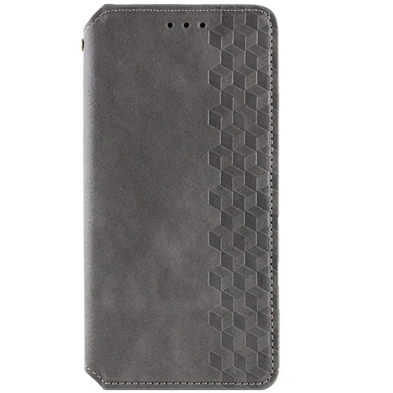 Шкіряний чохол-книжка GETMAN Cubic для Xiaomi Redmi A5 / Poco C71 Сірий