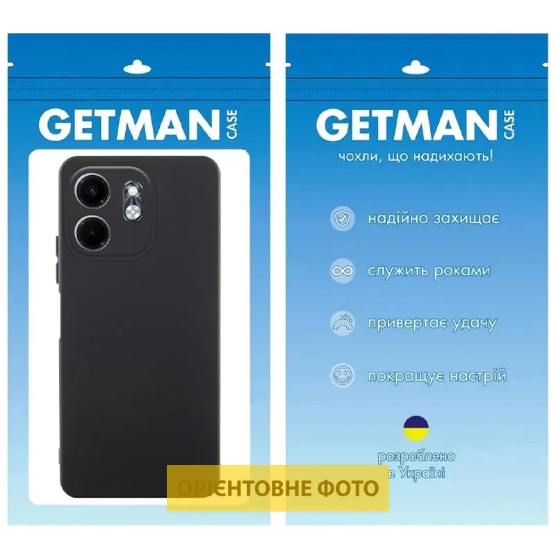 Чохол TPU GETMAN Liquid Silk Full Camera для Xiaomi Redmi A5 / Poco C71 Чорний / Black — фото 2