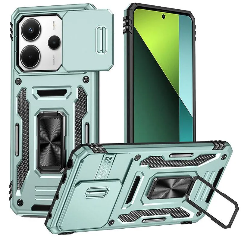 Ударостійкий чохол Camshield Army Ring для Xiaomi Redmi Note 14 4G / 14 5G Зелений / Light Green