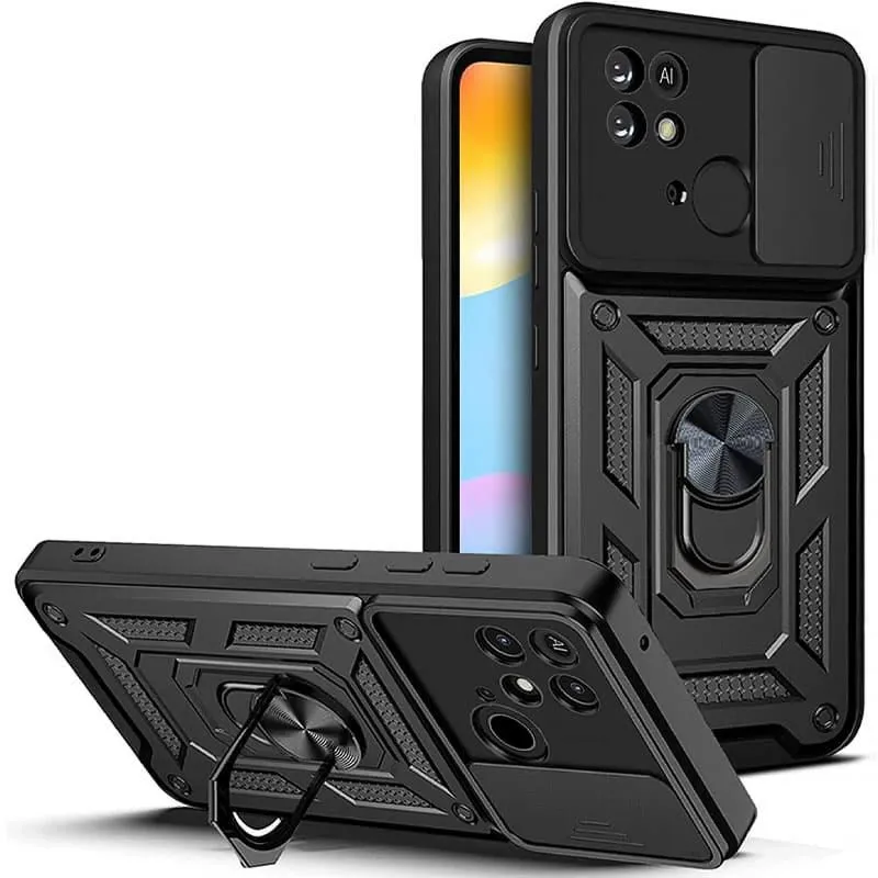 Чохол Ummi Camshield Serge Ring для Xiaomi Redmi 10C Чорний / Black