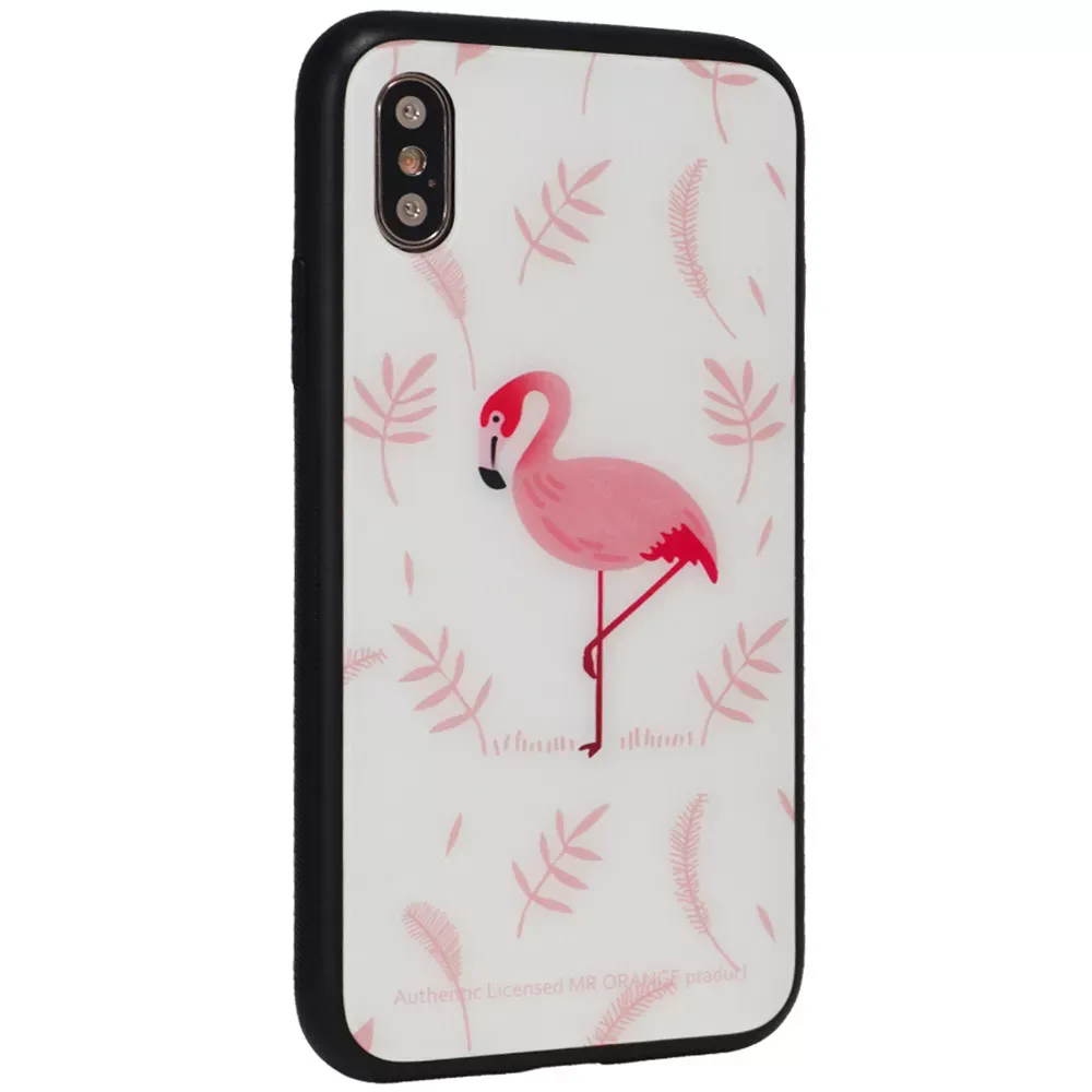 Glass with print TPU Case iPhone Xs MAX — Pink Flamingo — Различные Apple iPhone Xs Max