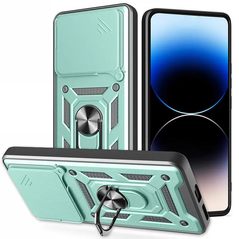 Чохол Ummi Camshield Serge Ring для Xiaomi Poco M7 Pro 5G Зелений / Green — фото 3