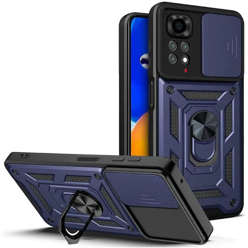 Чохол Ummi Camshield Serge Ring для Xiaomi Redmi Note 11 / Note 11S Синій / Navy