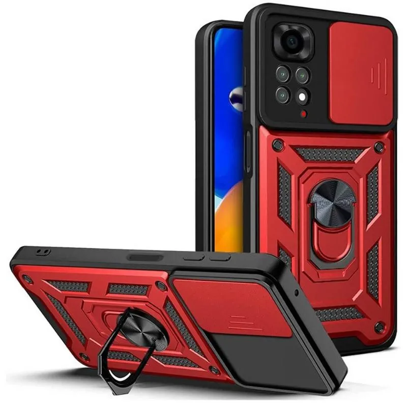 Чохол Ummi Camshield Serge Ring для Xiaomi Redmi Note 11 / Note 11S Червоний / Red