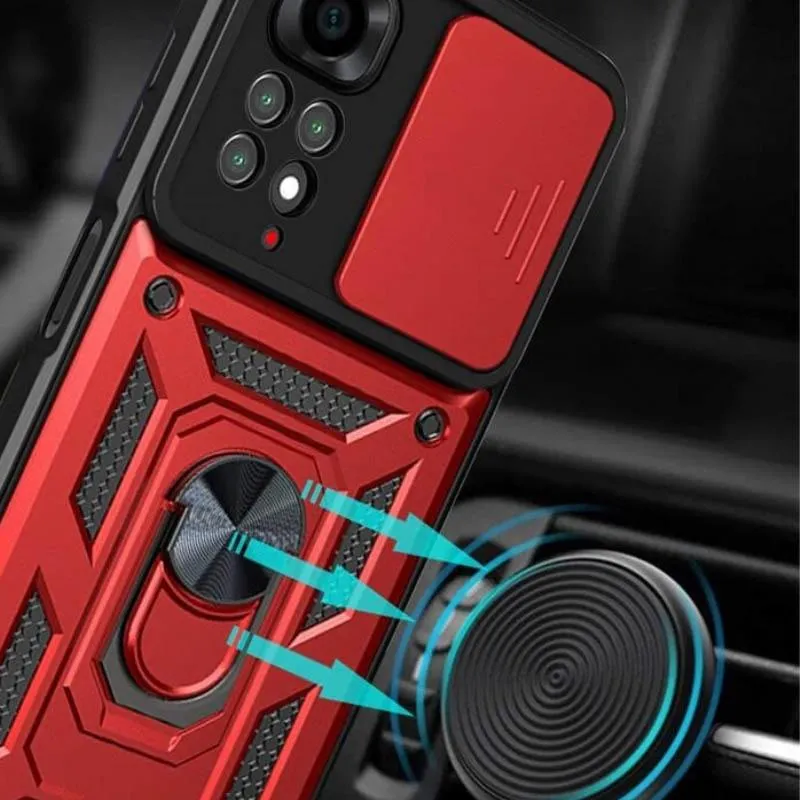 Чохол Ummi Camshield Serge Ring для Xiaomi Redmi Note 11 / Note 11S Червоний / Red — фото 3