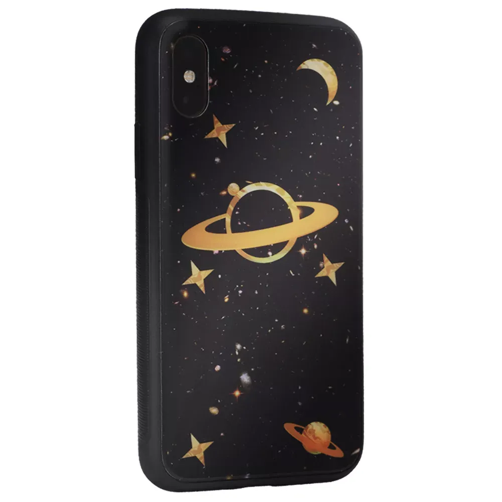 Glass with print TPU Case iPhone Xs MAX — Space X