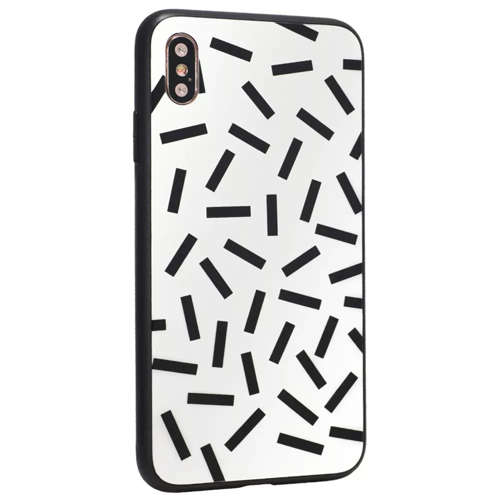 Glass with print TPU Case iPhone Xs MAX — White