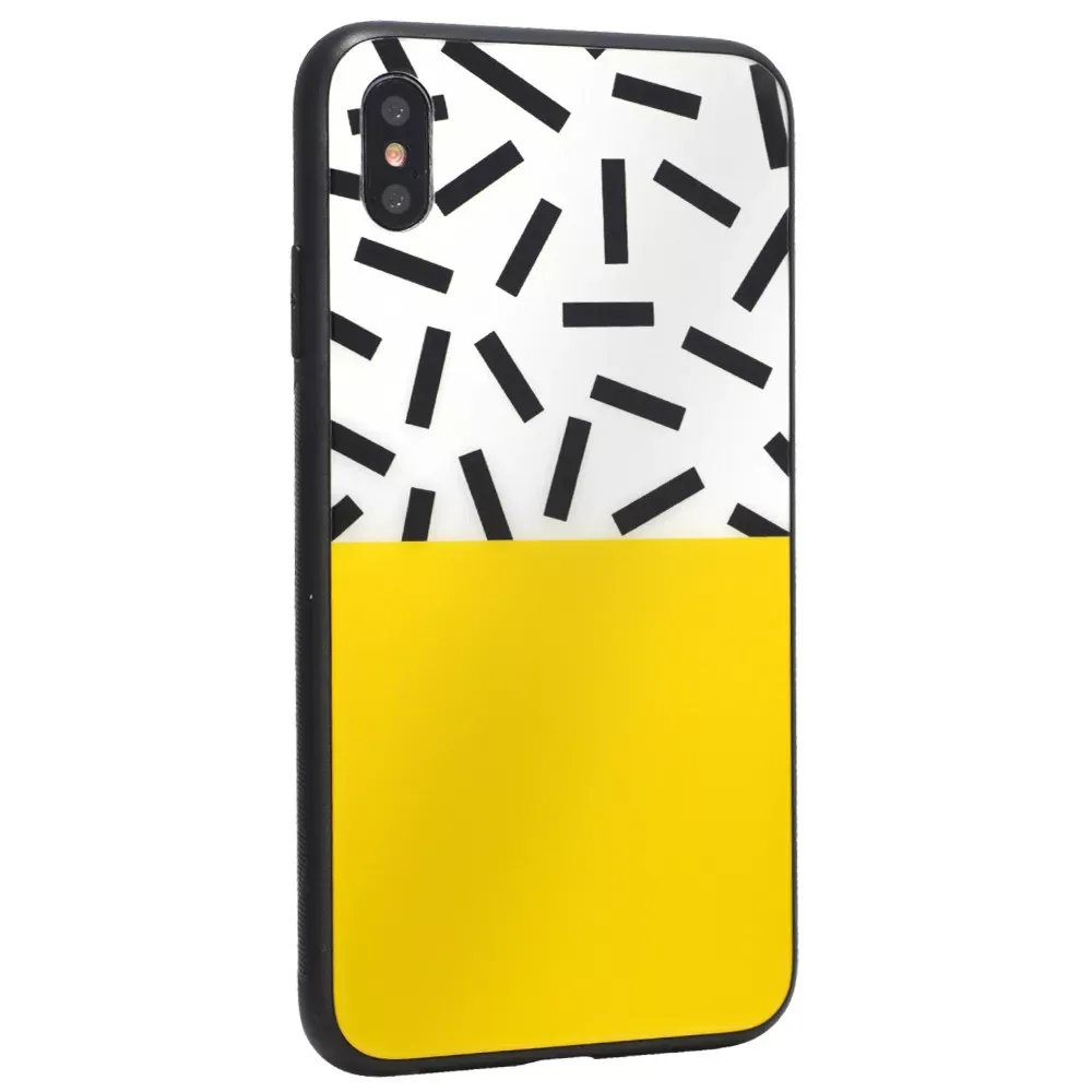 Glass with print TPU Case iPhone Xs MAX — White Yellow — Различные Apple iPhone Xs Max
