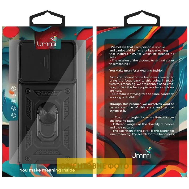 Чохол Ummi Camshield Serge Ring для Xiaomi Poco C40 Чорний / Black — фото 3