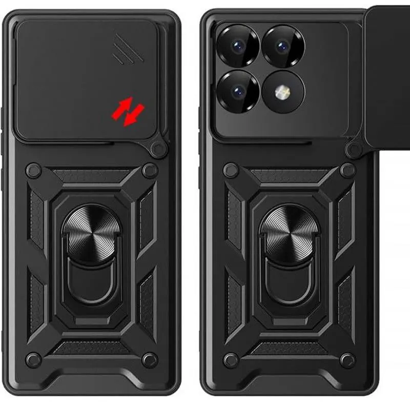 Чохол Ummi Camshield Serge Ring для Xiaomi Poco X6 Pro Чорний / Black — фото 3