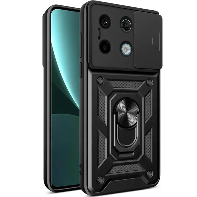 Чохол Ummi Camshield Serge Ring для Xiaomi Redmi Note 13 Pro 4G / 14s / Poco M6 Pro 4G Чорний / Black