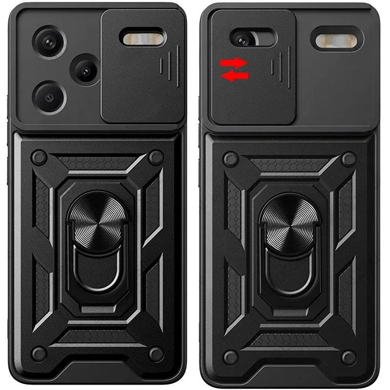 Чохол Ummi Camshield Serge Ring для Xiaomi Redmi Note 13 Pro+ Чорний / Black — фото 3