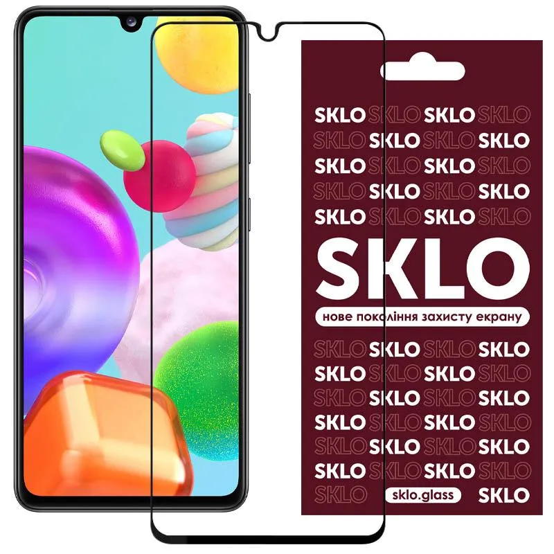 Захисне скло SKLO 3D для Samsung Galaxy A07 / A06 / A08 Чорний