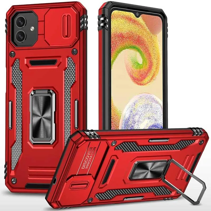 Ударостійкий чохол Camshield Army Ring для Samsung Galaxy A08 / A07 Червоний / Red