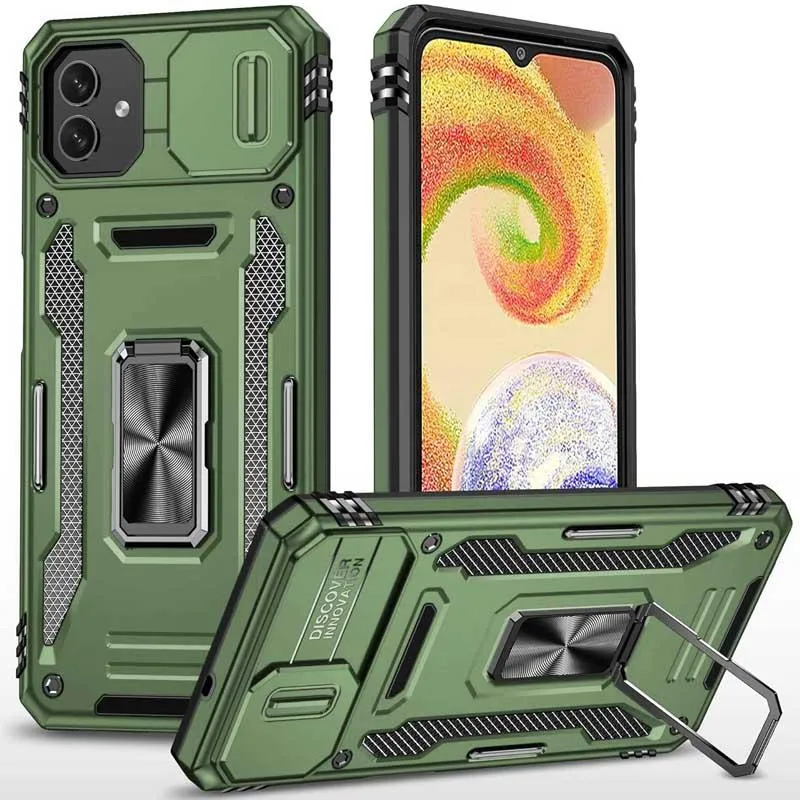 Ударостійкий чохол Camshield Army Ring для Samsung Galaxy A08 / A07 Оливковий / Army Green
