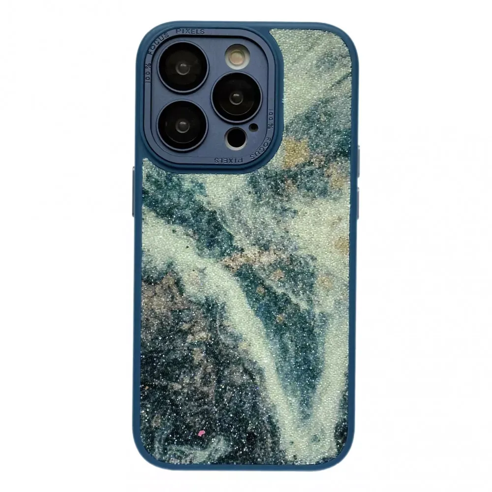Glitter Marble Case iPhone 14 Pro Max — Blue — Apple Apple iPhone 14 Pro Max 6.7"