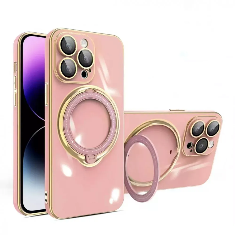 Golden Ring TPU Case iPhone 14 Pro Max — Pink