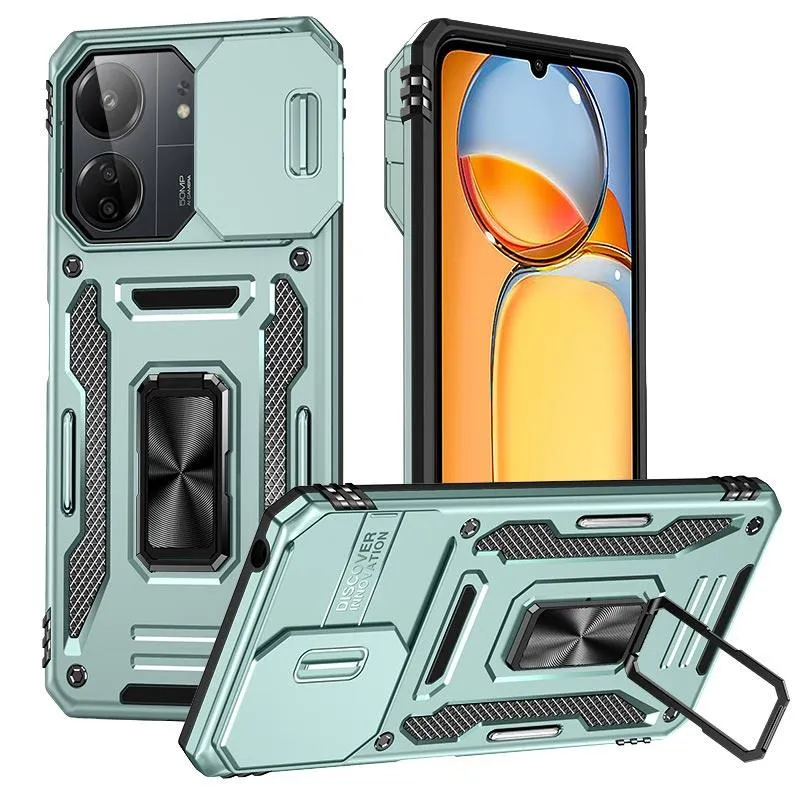 Ударостійкий чохол Camshield Army Ring для Xiaomi Redmi 15 (EU) Зелений / Light Green