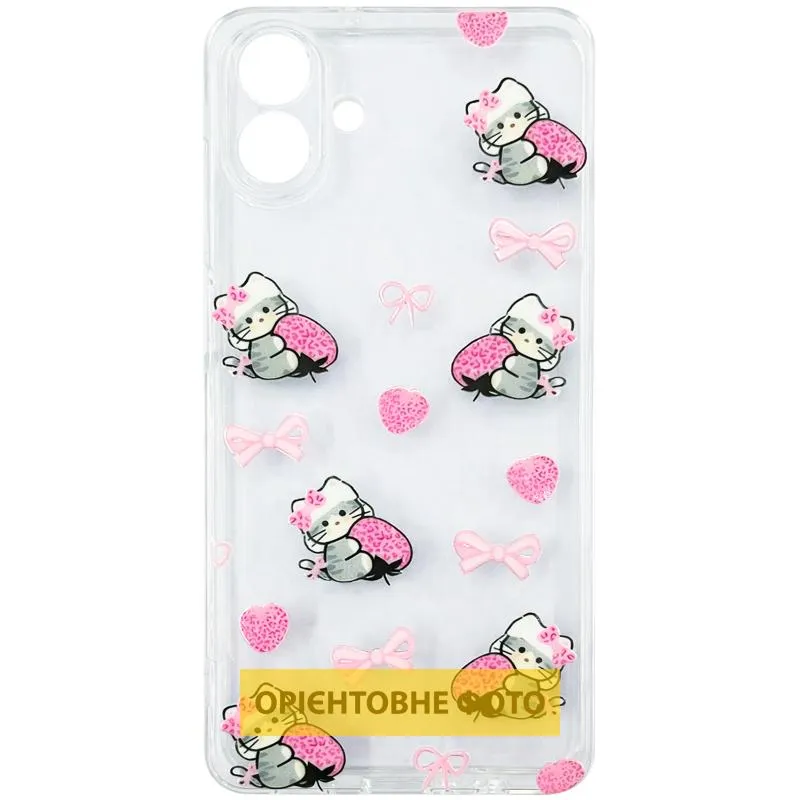 Чохол TPU Clear Joy для Xiaomi Redmi 15 4G (Global) / 5G Strawberry Cats