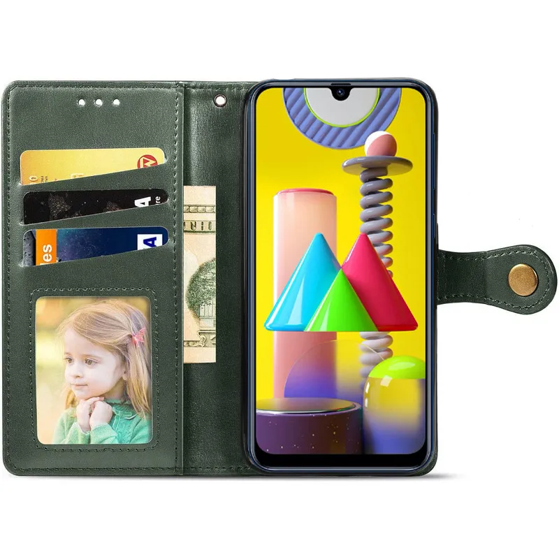 Шкіряний чохол-книжка GETMAN Gallant для Xiaomi Poco X8 Pro Max Зелений — фото 3
