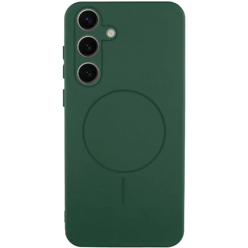 Чохол Silicone Cover Lakshmi Full Camera (AA) with Magnetic Fit для Samsung Galaxy A37 5G Зелений / Dark green