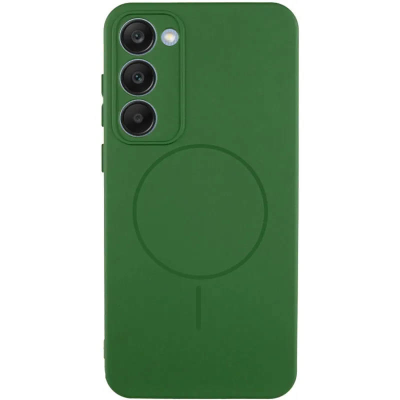 Чохол Silicone Cover Lakshmi Full Camera (AA) with Magnetic Fit для Xiaomi Redmi 15 (EU) Зелений / Dark green