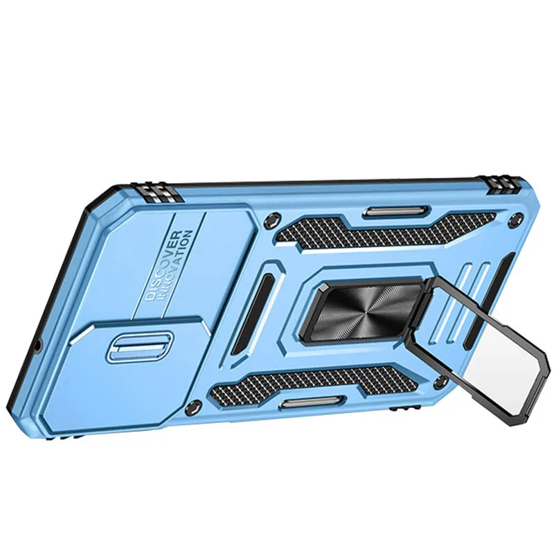 Ударостійкий чохол Camshield Army Ring для Samsung Galaxy A27 Блакитний / Light Blue — фото 3