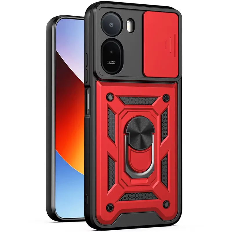 Чохол Ummi Camshield Serge Ring для Xiaomi Redmi A7 Pro 4G / Poco C81 / C81 Pro Червоний / Red
