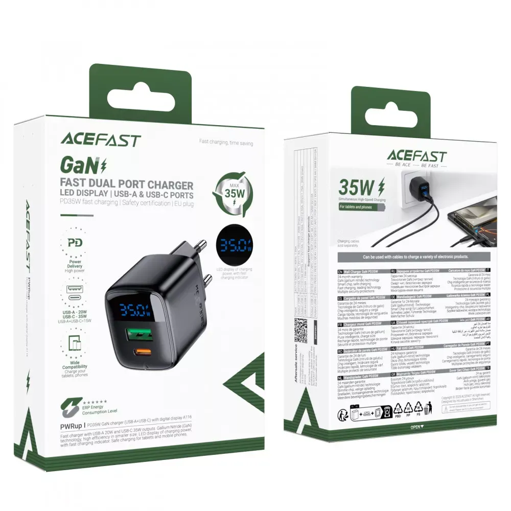 Home Charger 35W PD QC3.0 Acefast A116 — фото 3