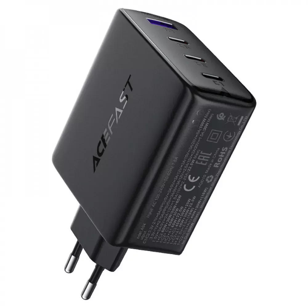 Home Charger | 100W | GaN | 3 PD3.0 | QC3.0 — Acefast A94 — фото 5
