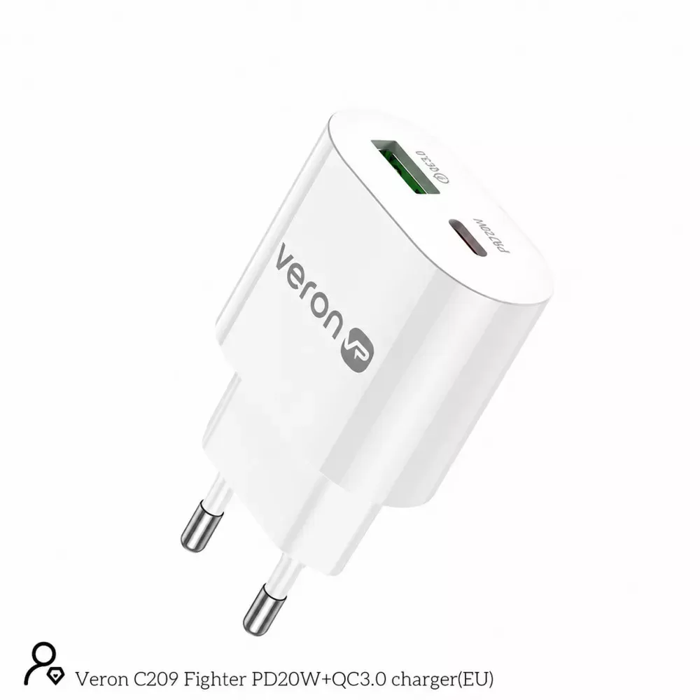 Home Charger | 20W | PD | QC3.0 — Veron C209 — фото 4