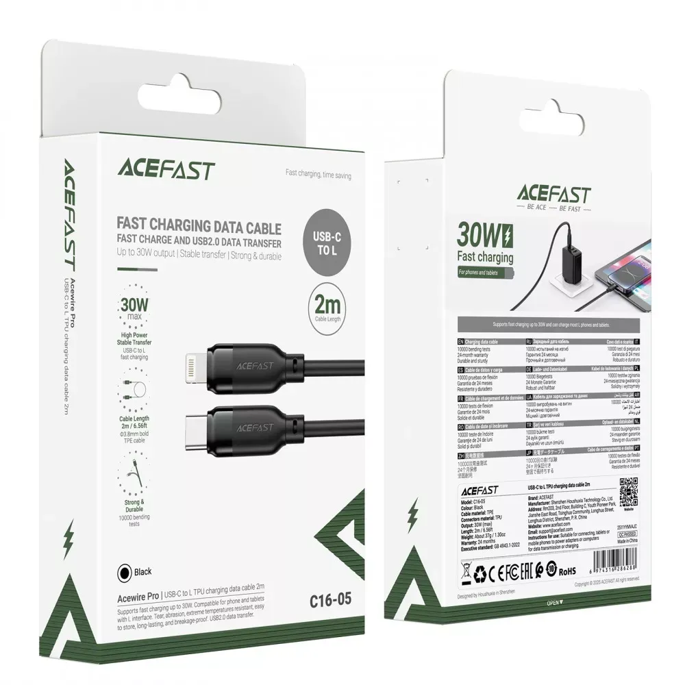 Кабель USB C to Lightning 30W PD — Acefast C16-05 — фото 3