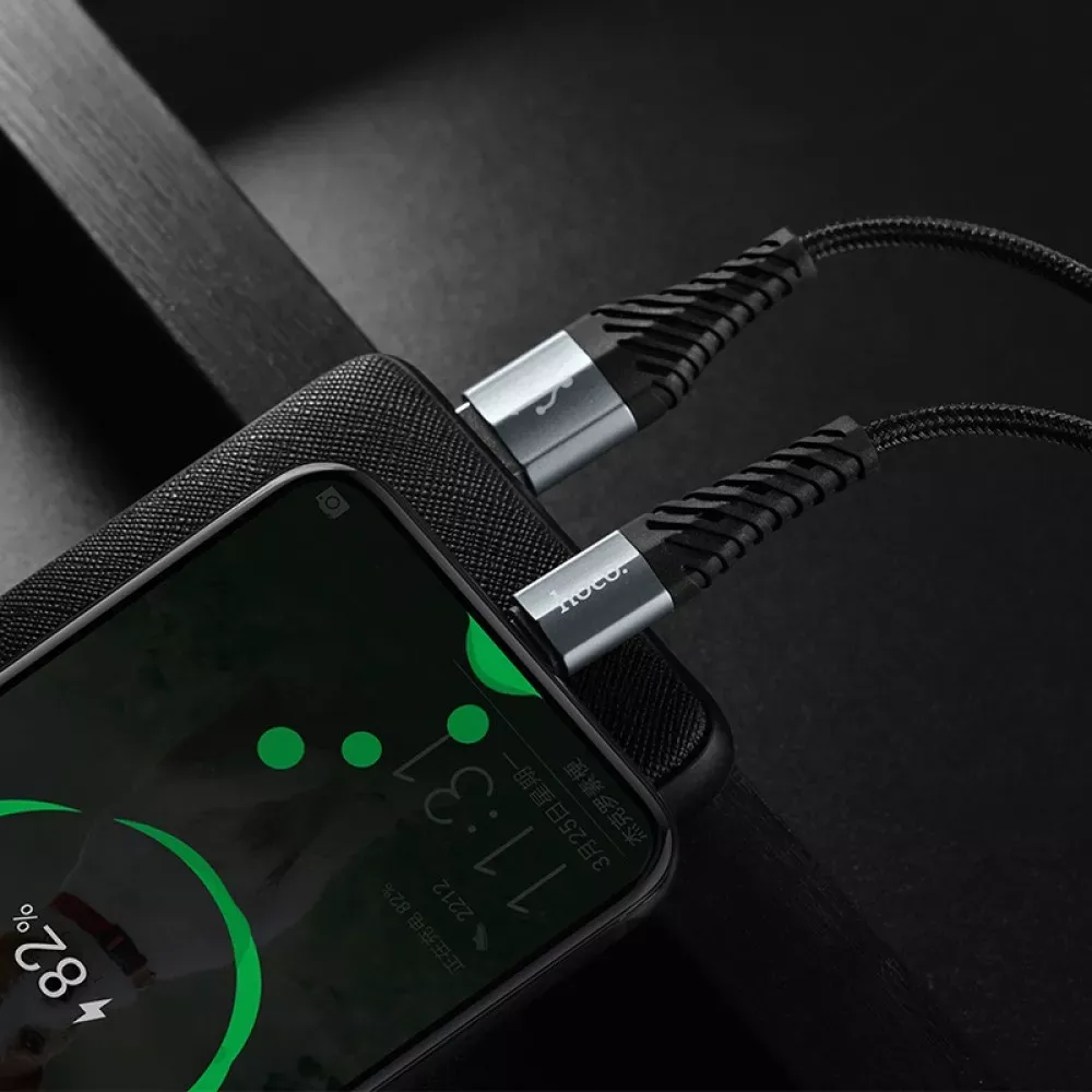 Cable USB C 3.0A Hoco X38 — Black — фото 5