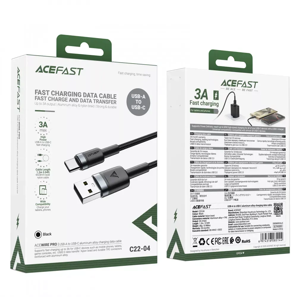 Кабель USB C 2A Acefast C22-04 — фото 3
