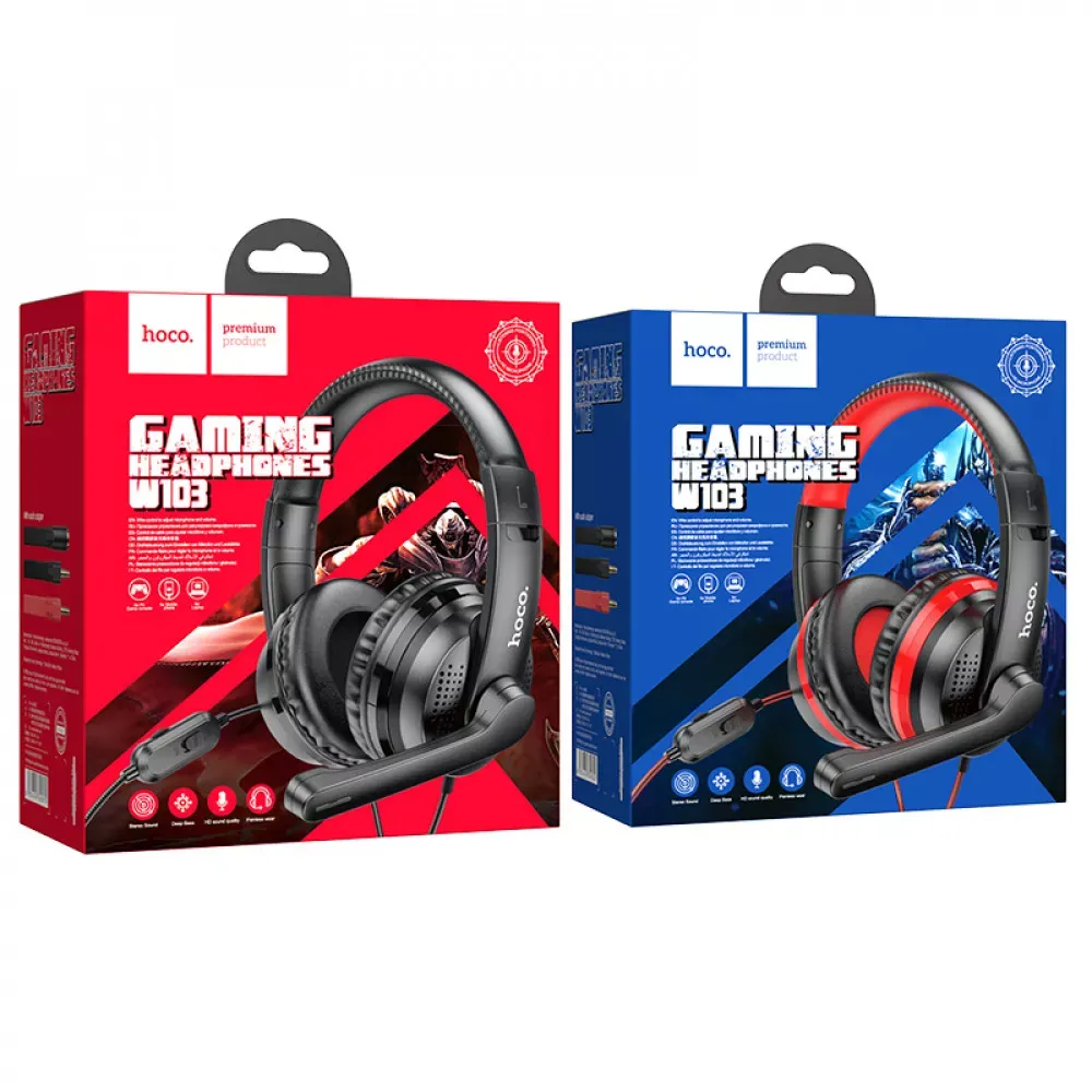 Gaming Headset 3.5mm & USB — Hoco W103 — Black — фото 3