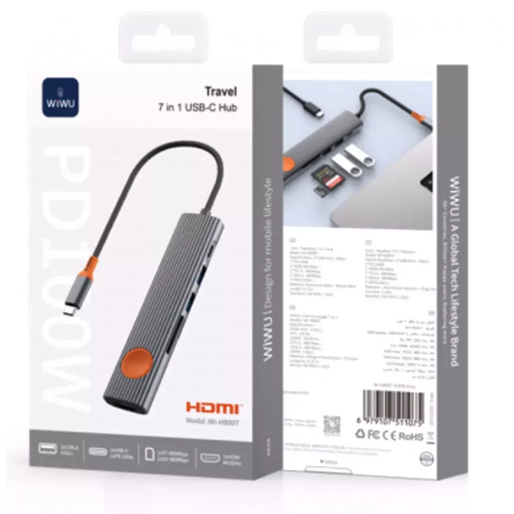 HUB USB C 7 in 1 WiWU Travelling Wi-HB007