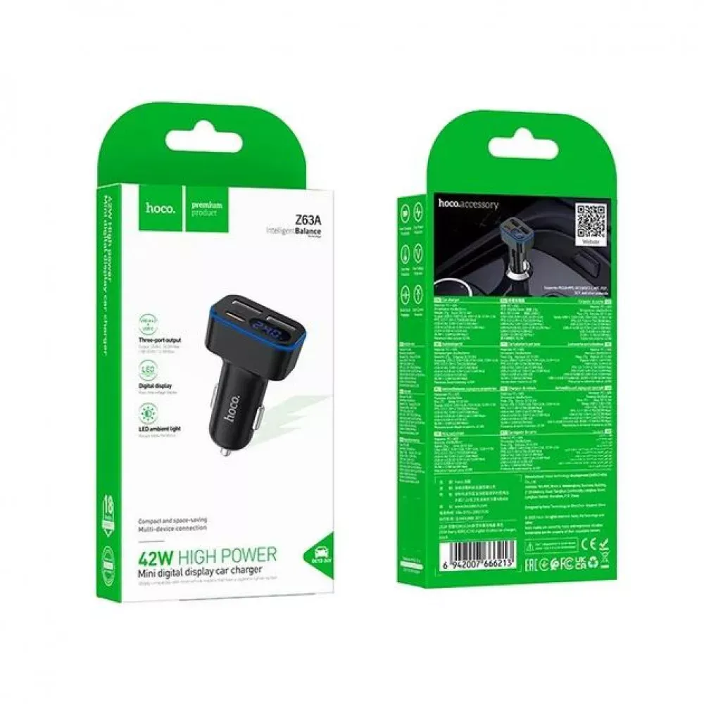 Car Charger | 42W | PD | 2 USB | USB-C | — Hoco Z63A — фото 3